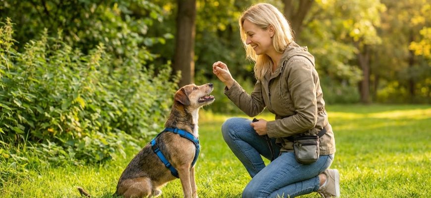 Мария Соколова демонстрирует, как работает её система воспитания на примере тренировки собаки с лакомством