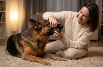 Симптомы у собаки кинолог Мария Соколова осматривает дёсны и глаза собаки в домашней обстановке